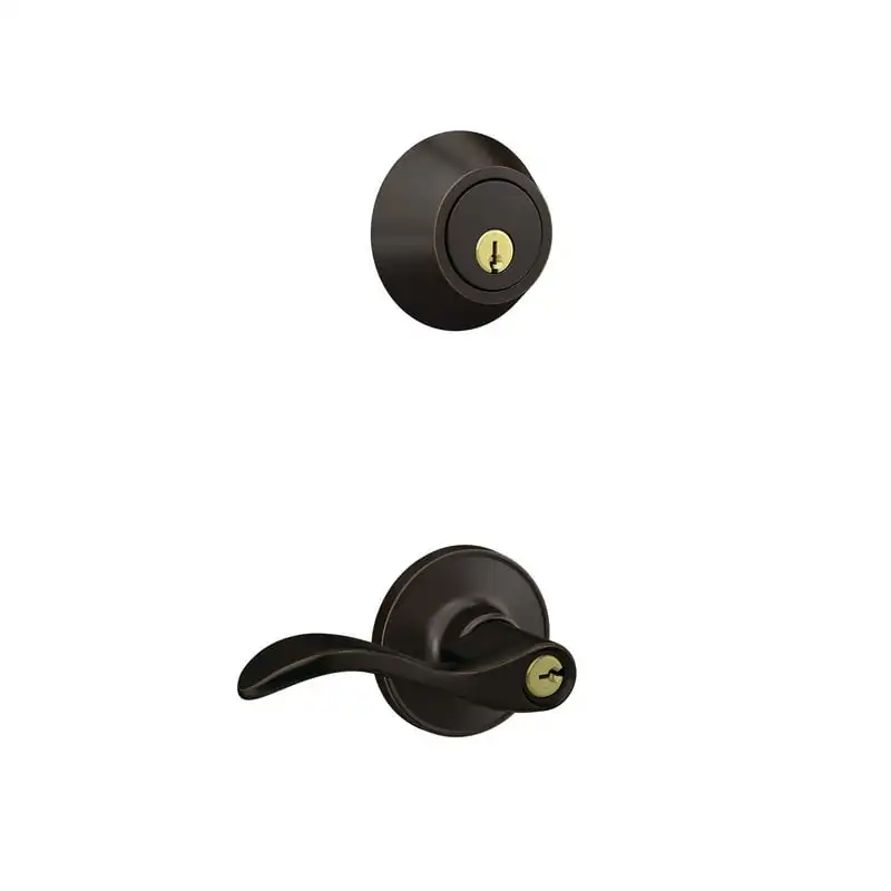 

and Keyed Entry Presley Lever in Aged Bronze