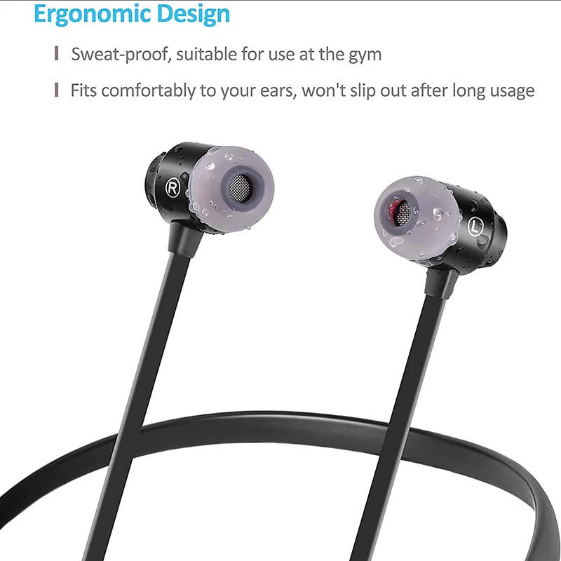 Bluetooth-наушники V5.1 с магнитным шейным ремешком и микрофоном автоматическое