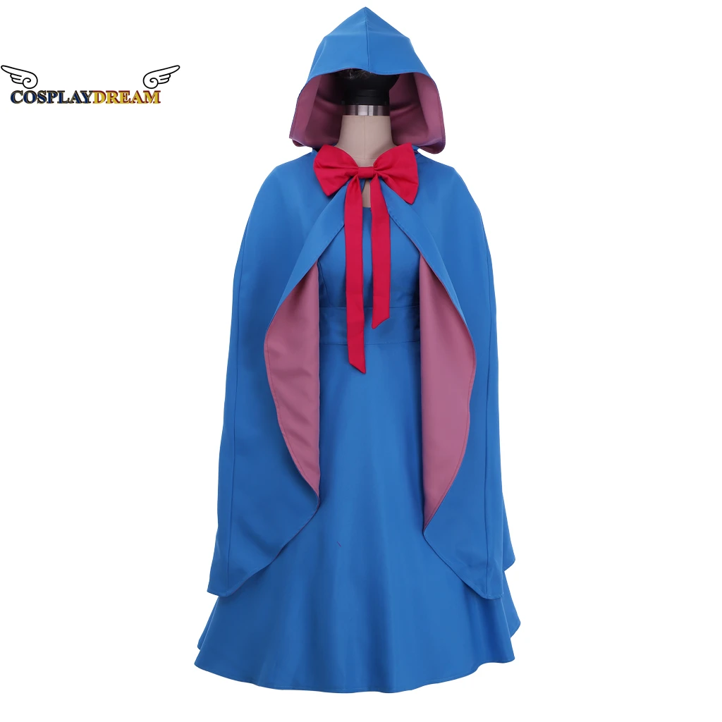 Fairy Godmother Cosplay Costume Apron Dress with Cape Custom Made Women Fancy Dress With Hood for Halloween Carnival Party XS3XL