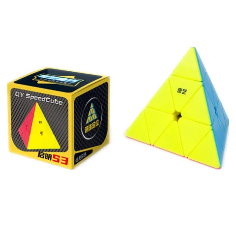 Qiyi Пирамида 2x2 3x 3 скоростной магический куб черный/без наклеек профессиональный магический куб Пазлы красочные Развивающие игрушки для детей