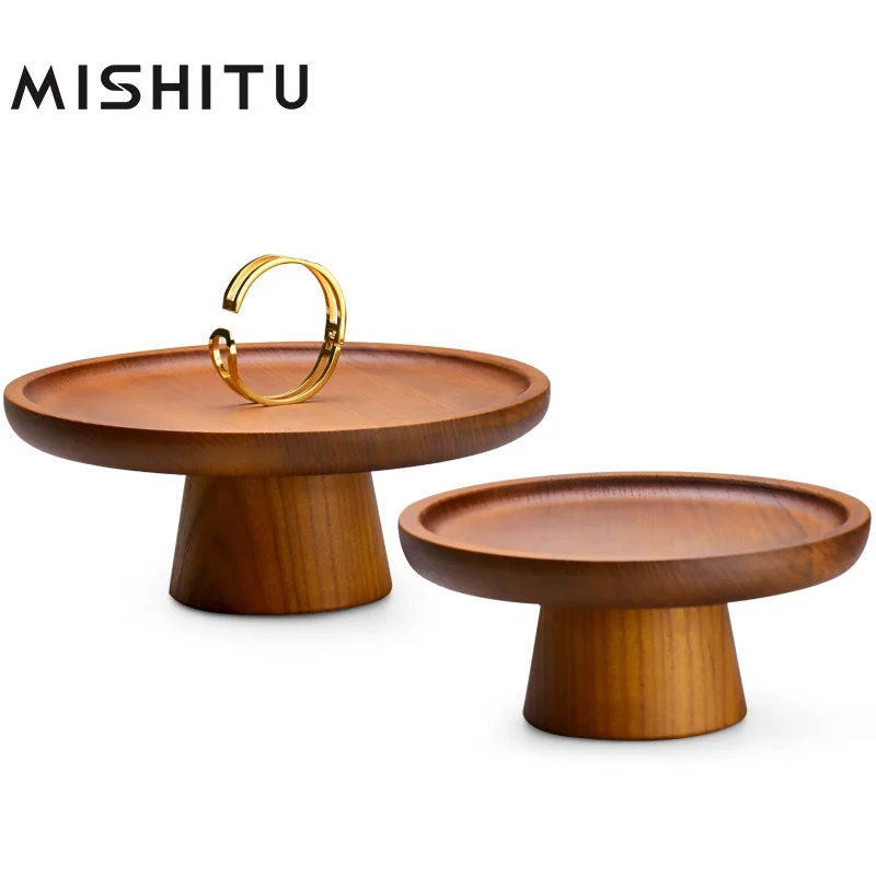 MISHITU Soild Wood Jewelry Necklace Bracelet Display Stand Ring Earrings Watch Holder Jewelry Tray Stand Exquisite Decoration