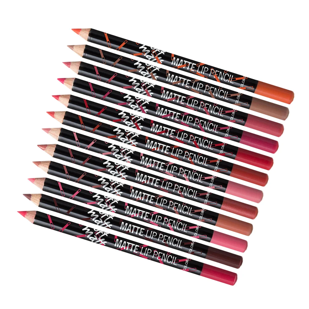 

12 Matte Lip Liner Lipstick Pen Lip Lip Shaping Lipstick for and