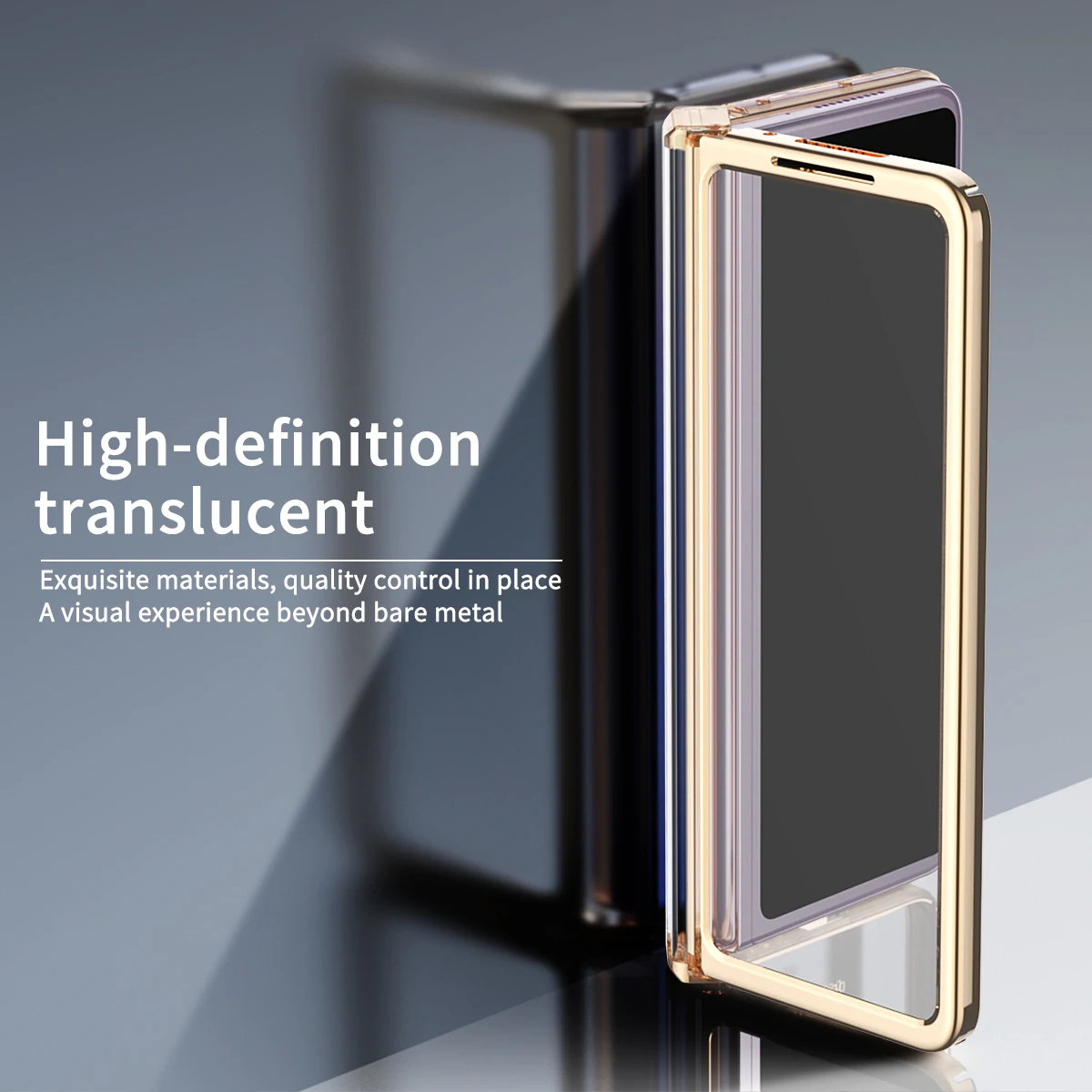 Clear Hinge Funda Fold Case For Huawei Honor Magic V Electroplating Transparent Hard Cover 360 Fully Protected Case