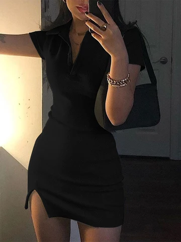 Женское мини-платье Dozw из полиэстера и хлопка