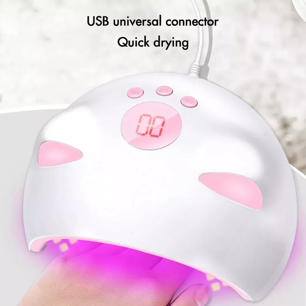 

NEW2023 LED UV Manicure Nail Polish Dryer Lamp Auto-Sensing Timer Gel Acrylic Curing Machine Light Spa Professional Kit USB Char