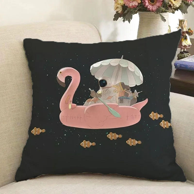 

Astronaut Throw Pillow Covers for Bed Pillows Car Sofa Cushion Cover Short Plush Pillowcase 45x45 Cushions Decorative 45*45 Body