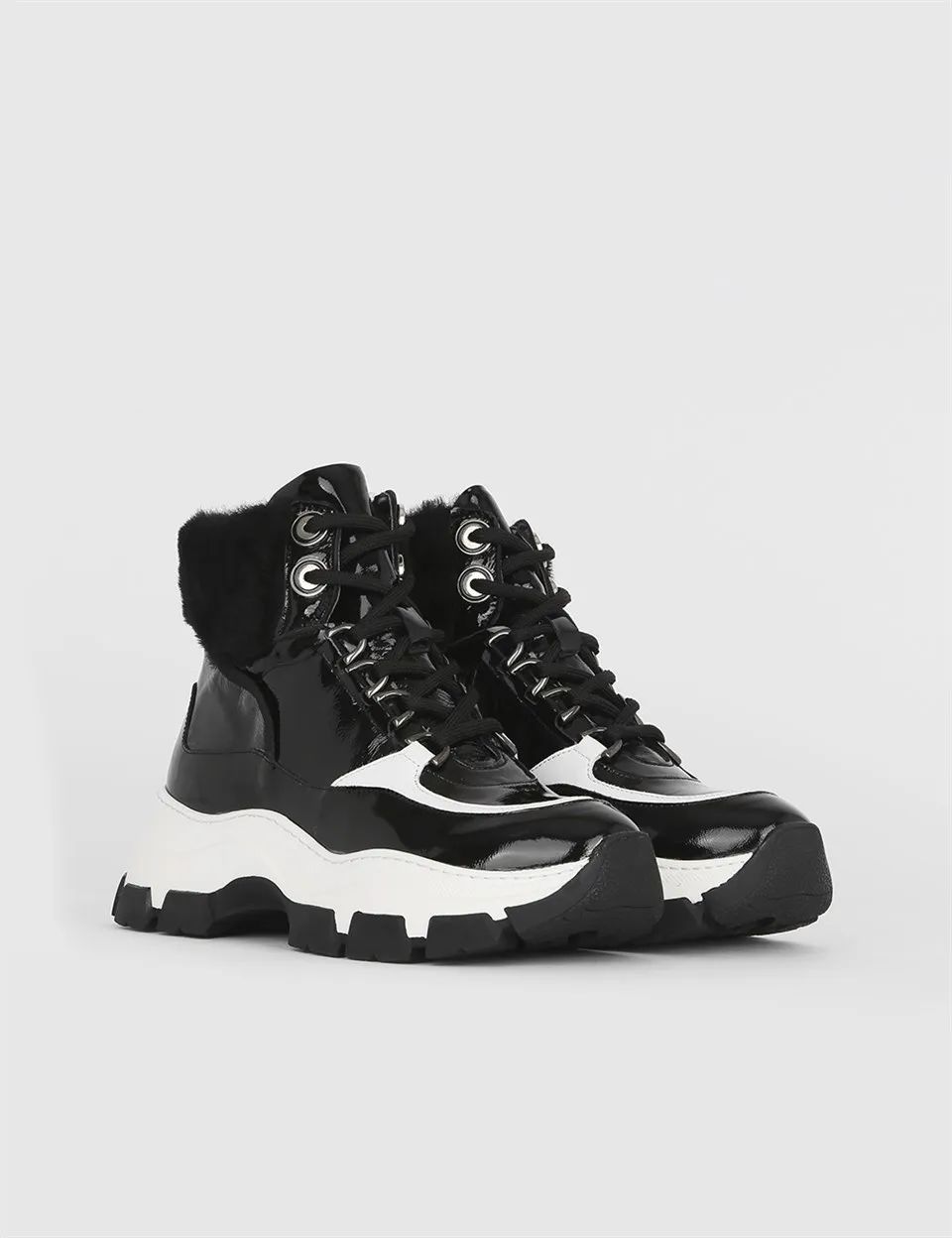 

ILVi-Genuine Leather Handmade Reka Black Patent Leather Women's BootWomen Shoes 2020 Fall/Winter