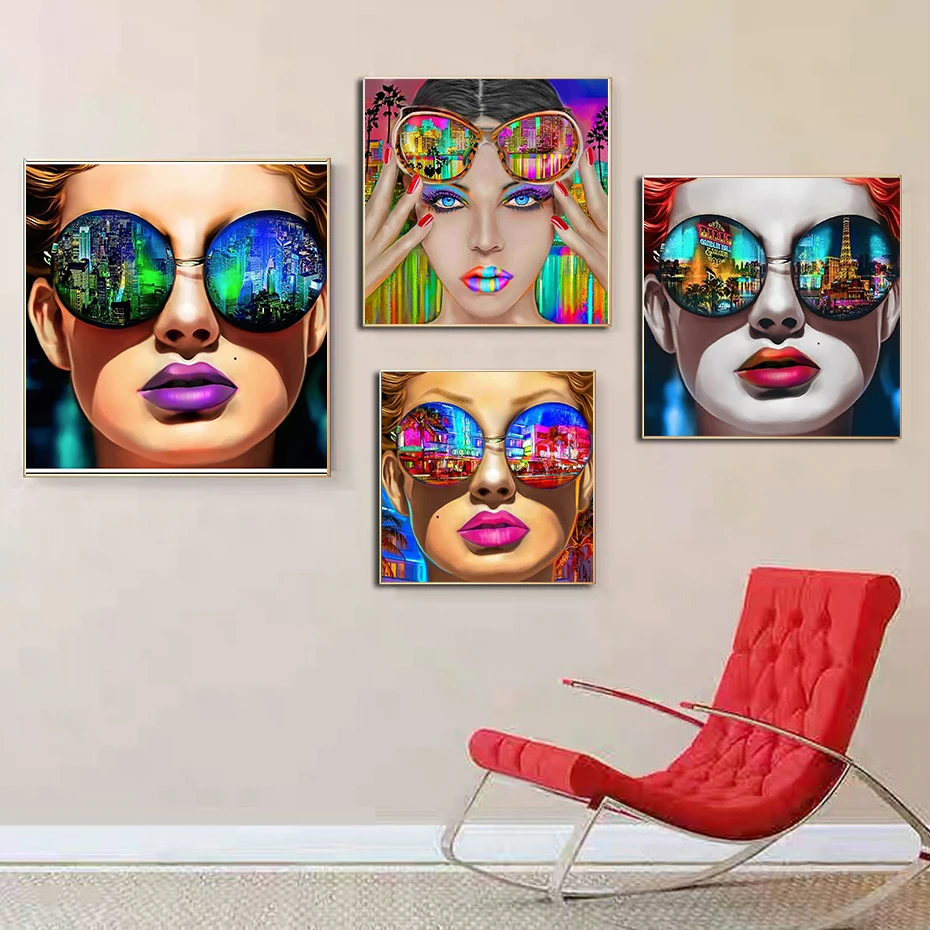 

Luxury Canvas Painting Artwork Modern Nordic Girl Sexy Lips Popularity Posters Prints On The Wall Art Pictures for Living Room