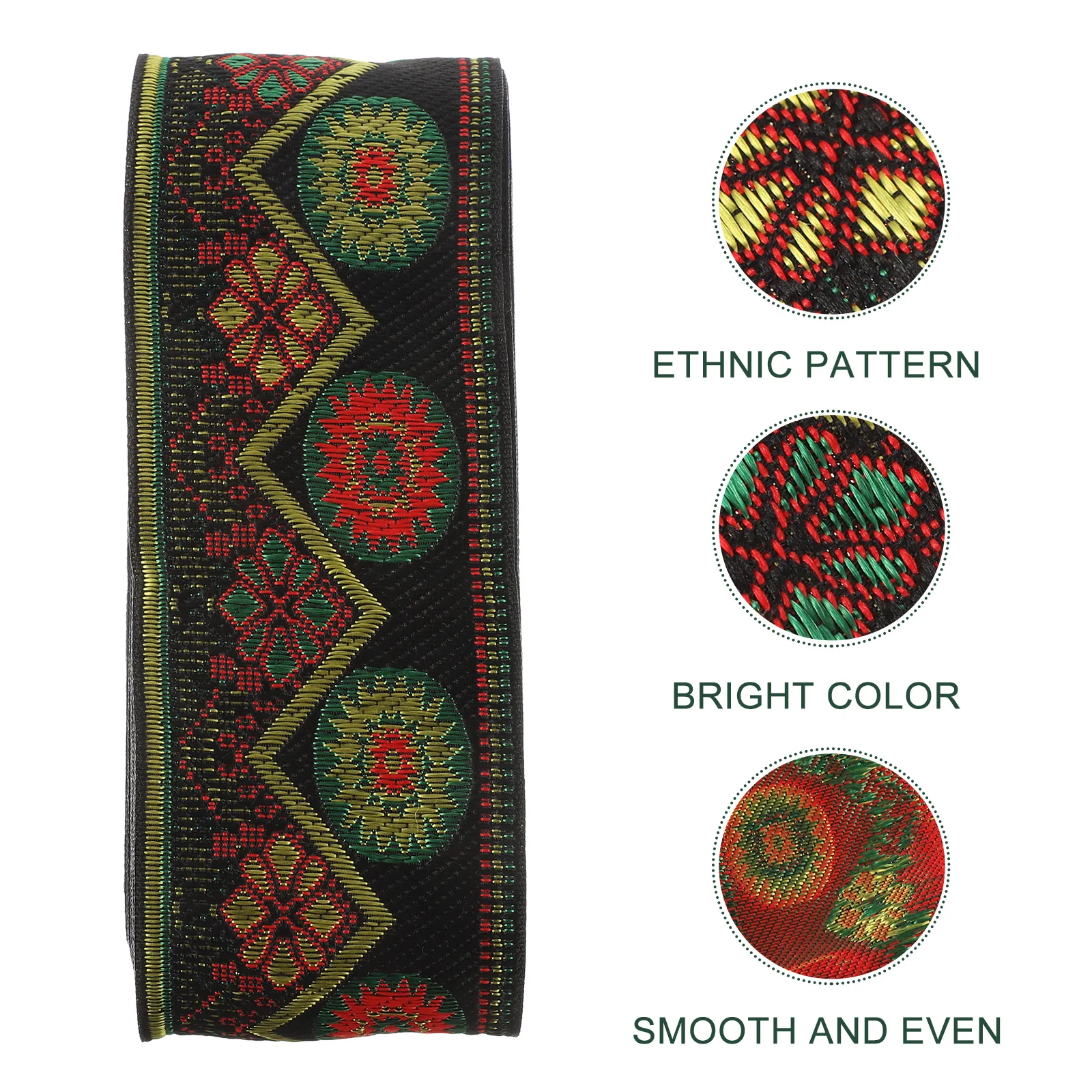 

Trim Ribbon Sewing Embroidery Diy Embroidered Lace Accessories Fabric Clothing Floral Jacquard Woven Ethnic Clothes Black Flower