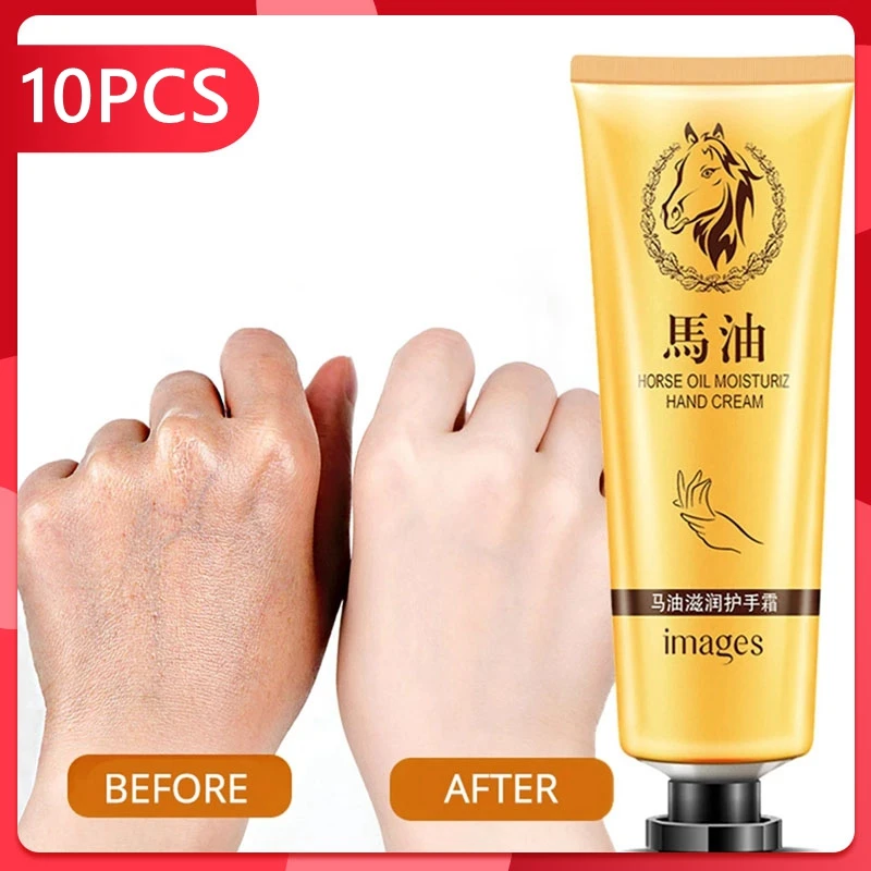 10Pcs 30g Gmoisture Hand Cream Horse Oil Anti-Dryness Hydrating Smooth Cream Hand Skin Care Winter Repair Nourishing Hand Cream