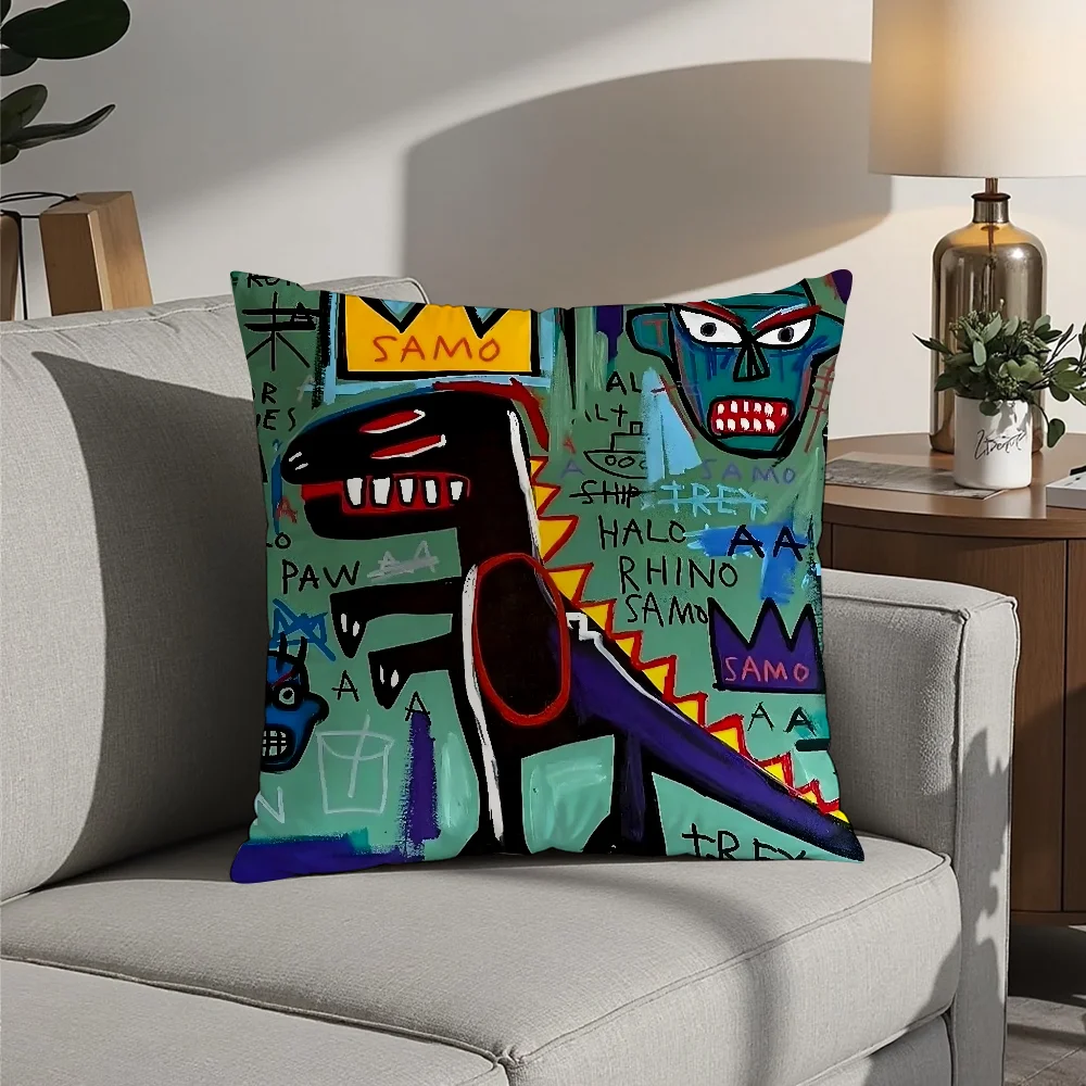 B-Basquiats художественная наволочка из плюшевой ткани мягкая двухсторонняя с