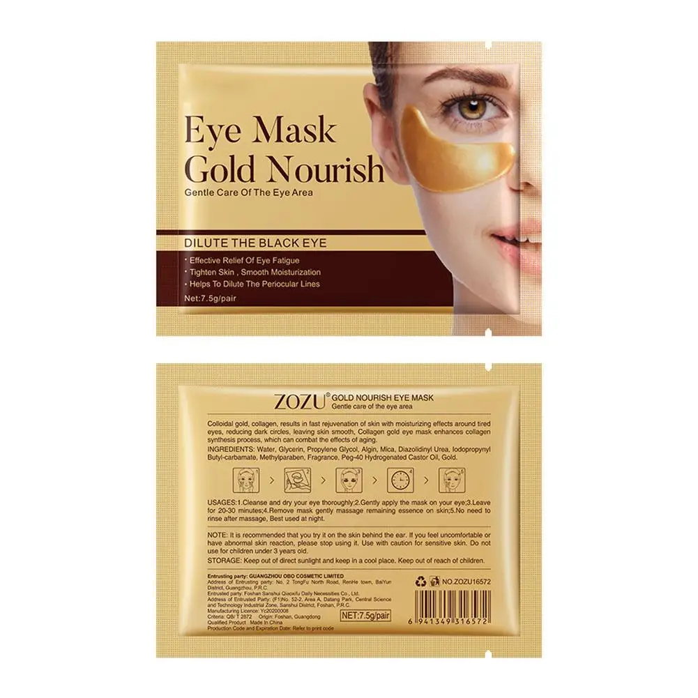 

Gold Collagen Eye Mask Anti-dark Circles Wrinkle Eye Moisturizing Mung With Tablet Bean Eye Skin Bag Mask Eye Mask Paste Un T4O3