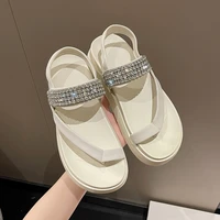 platform sandals ladies black white platform flip flop summer shoes ladies casual beach shoes crystal sandals 2022