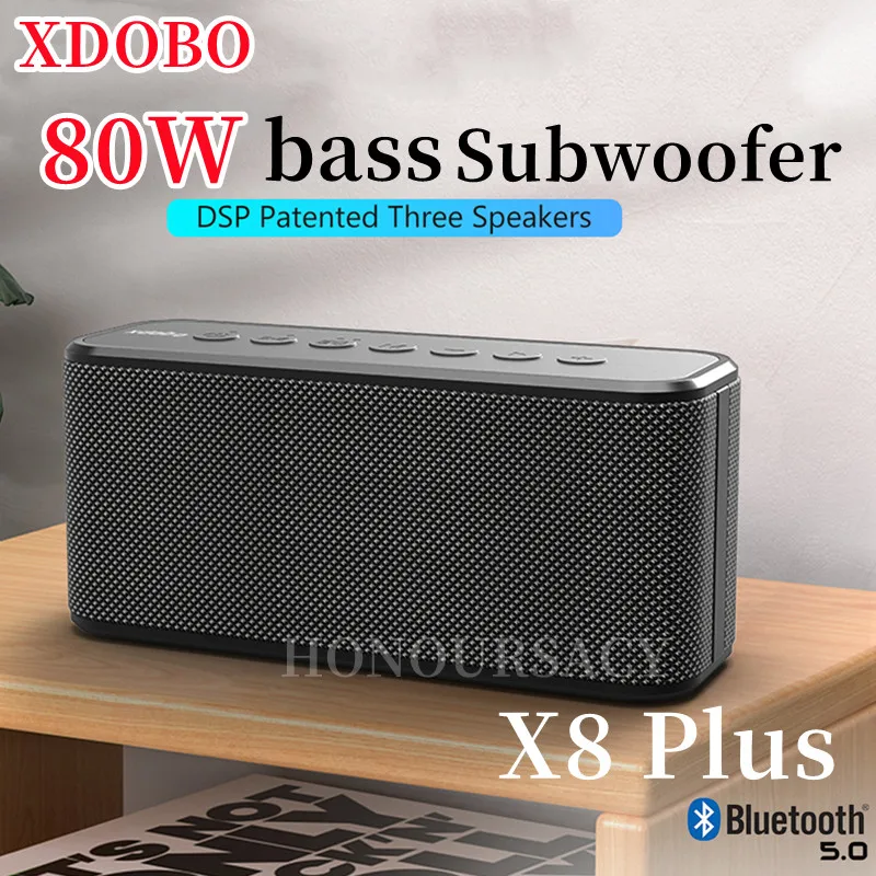 Xdobo X8 Plus 80W Soundbar Bluetooth Speaker Portable Column Audiophile Outdoor Wireless Subwoofer 10040mAh TWS Boomox for Pc