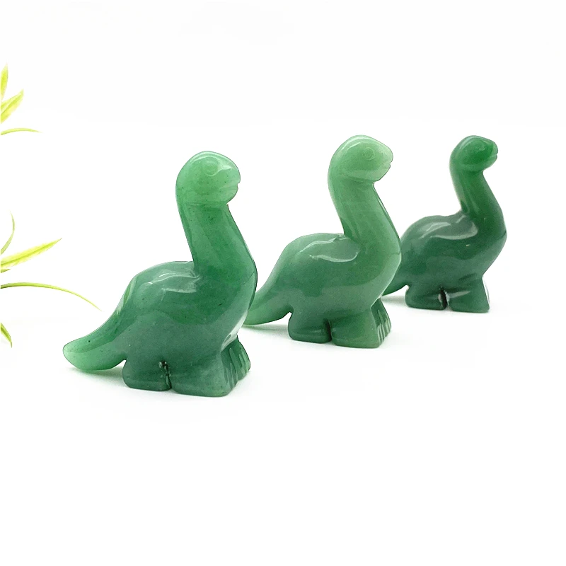 Lovely 1PC Natural Green Aventurine Crystal Stone Cute Dinosaur Hand Carved Animal Figurine Natural Stones and crystals