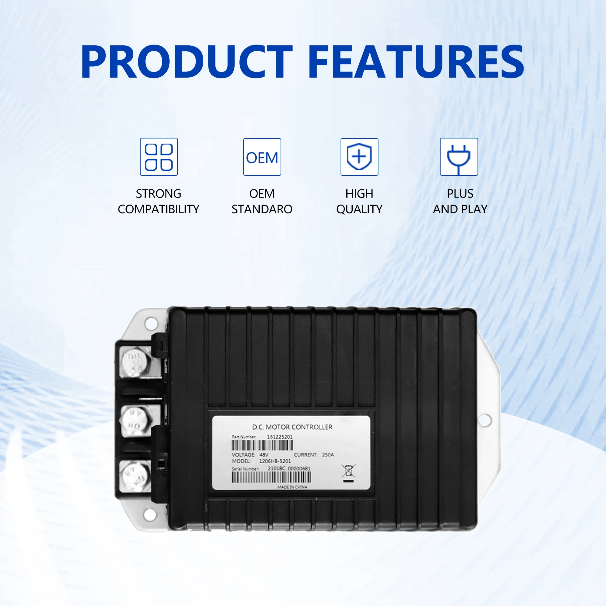 Контроллер 1206HB-5201 612632 контроллер двигателя 48В 250А для гольф-карт Curtis EZGO TXT Express S4/L6