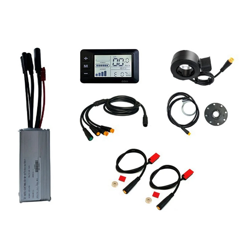 

Spare Parts Accessories 36V 48V 750W E-Bike 25A Sine Wave Brushless Controller With GD01 Display E-Bike Light Display