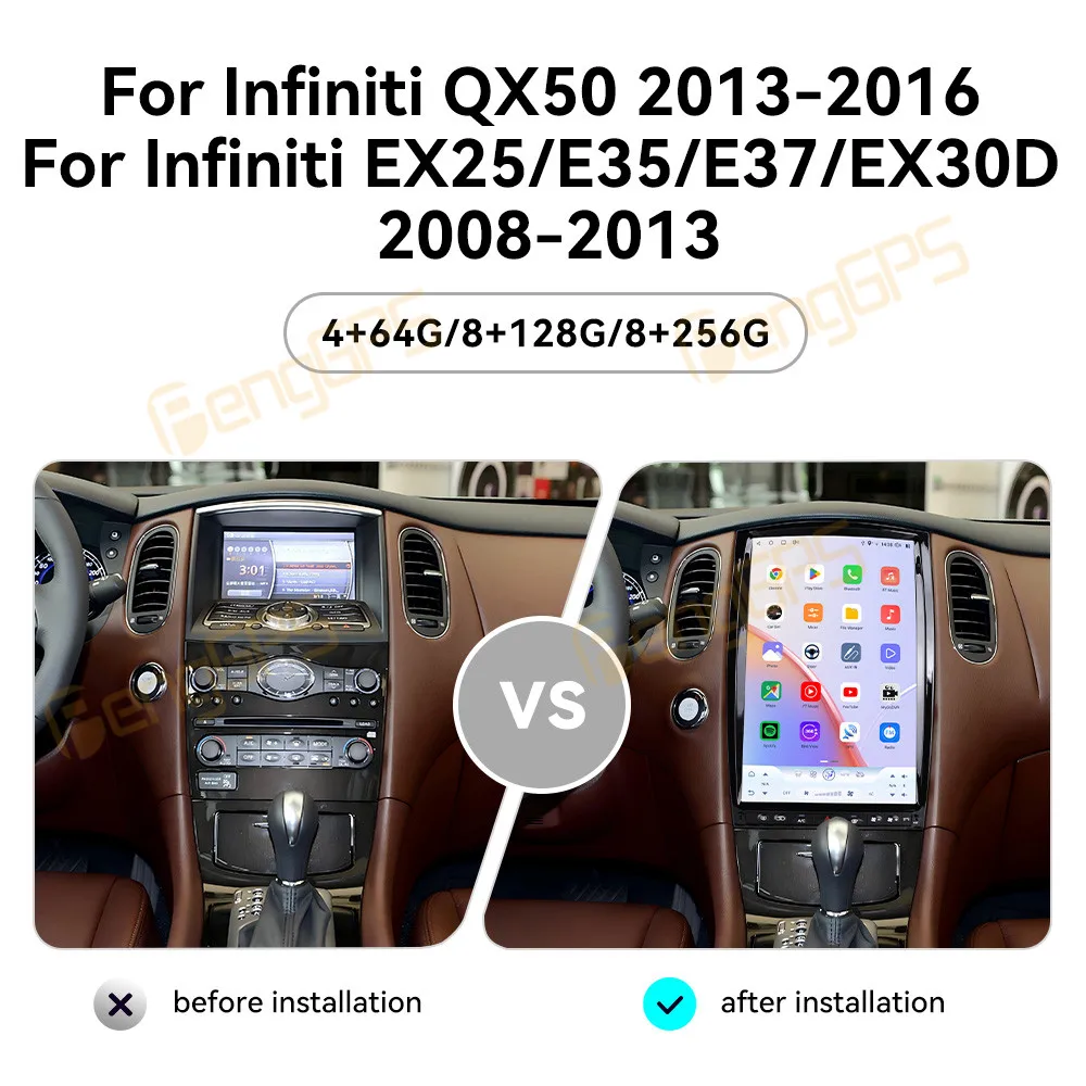 Автомобильный радиоприемник 14 5 дюйма Android 13 для Infiniti QX50 EX25 E35 E37 EX30D 2008-2016
