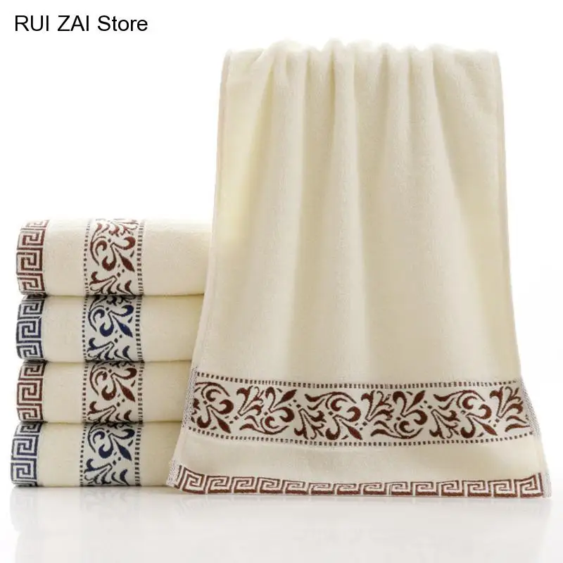 

Solid Color Embroidery Chinese Style Fashion Men Washcloth Travel Hotel Bath Towel Bathrobe Gym Yoga Portable Lovers Gift Toalla