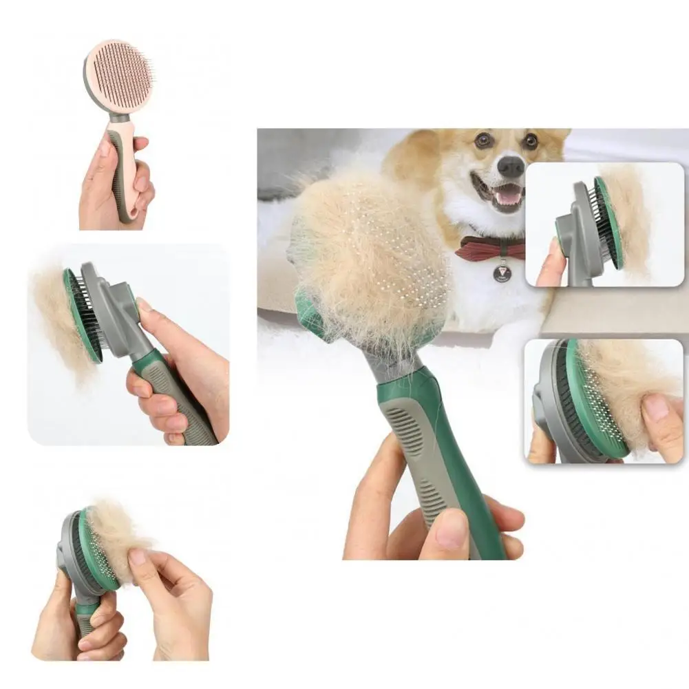 

Модная стильная расческа для чистки шерсти домашних животных, инструмент для вычесывания, массажная Расческа для домашних животных, портат...