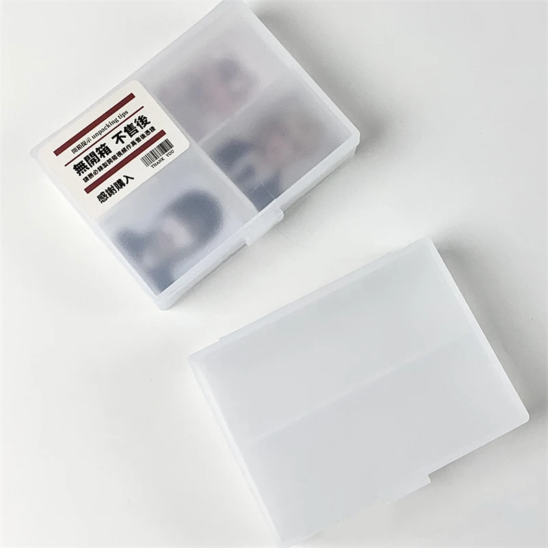 

Photo Storage Box Card Collect Box Desktop Storage Box Certificate Classification Box Grid Box Transparent Frosted Sub-package