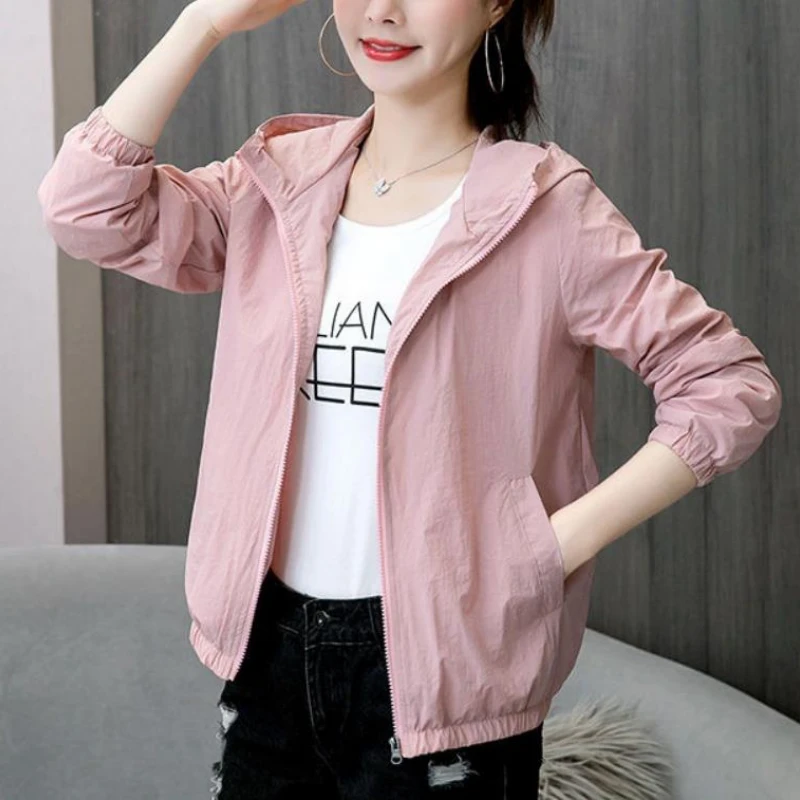 

Autumn Spring Jacket Women Jaqueta Feminina Thin Zipper Hooded Short Coats Casual Streetwear Jackets Outwear Coat Clothes Women