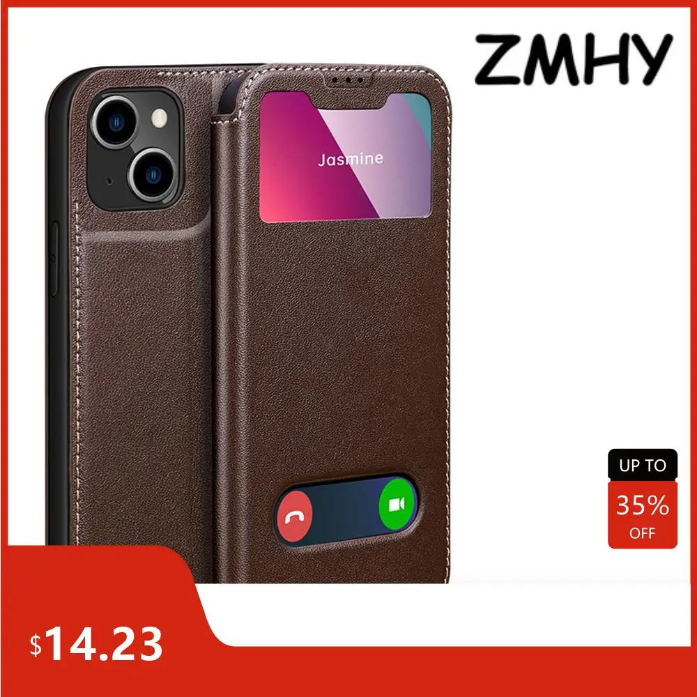 

Genuine Leather Case for iPhone 13/13 Mini/13 Pro/13 Pro Max Cowhide Back Cover Yak Pattern Phone Cove