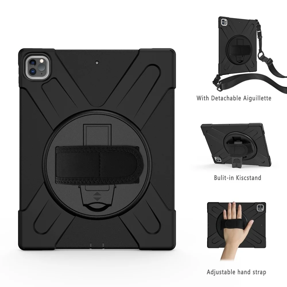 

For ipad Pro 12.9 2018 2020 case with strap Shock Proof full body cover Handle stand kids tablet cover