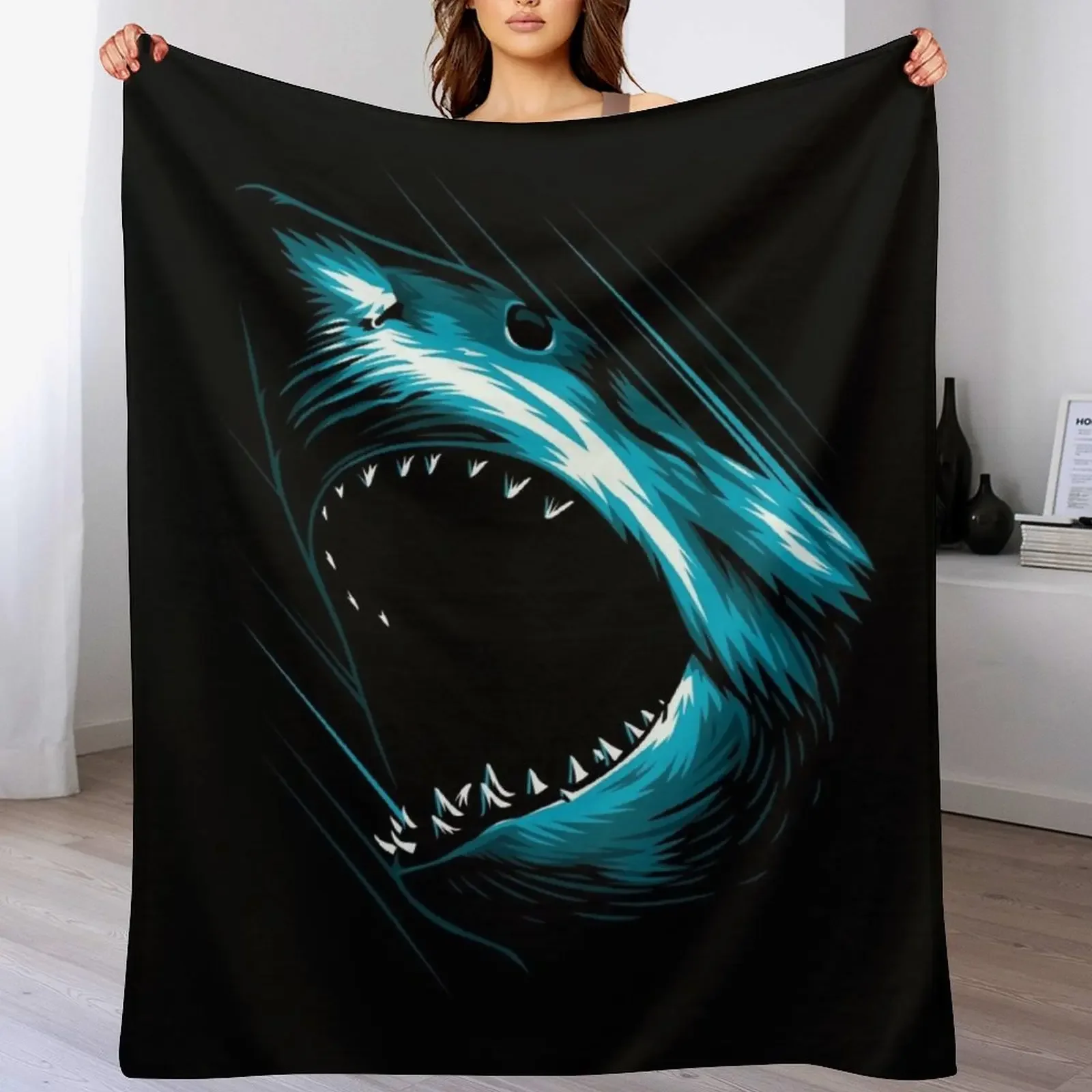 Мегалодон атака пледы мягкие лохматое одеяла