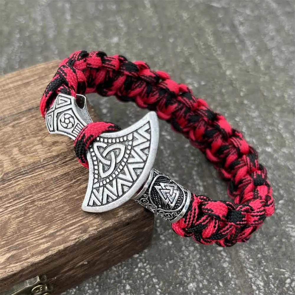 

Nostalgia Slavic Perun Axe Trinity Symbol Runes Beads Amulet Paracord Jewelry Viking Bracelet For Women Men Vikingos Accessories