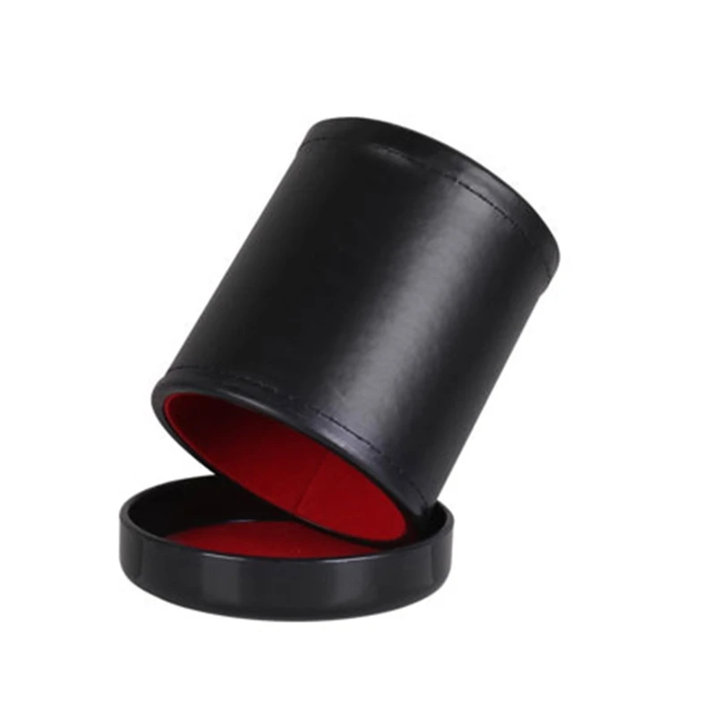 Dice Cup Set PU Leather Stable Sturdy Comfortable Hand Feeling Dice Cup Set For Table Game Green/Red Inner Velvet