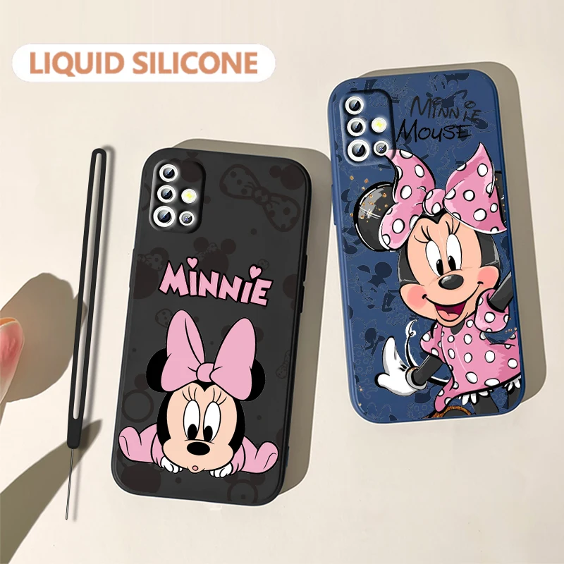 

Minnie Mouse Pink Cute For Samsung Galaxy A71 A51 A81 A91 A41 A31 A21S A11 A01 A50 A30 A20S 4G 5G Liquid Rope Phone Case Fundas