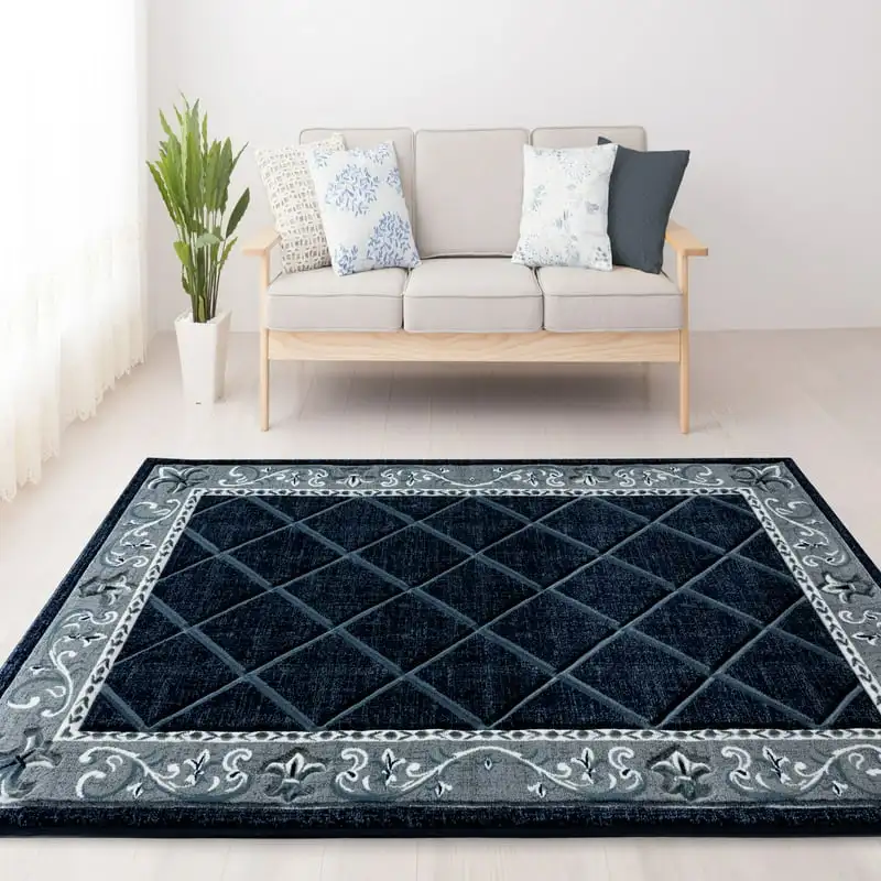 

Weavers Drachma Kengsley Transitional Border Accent Rug, Navy, 1'10" x 2'8"