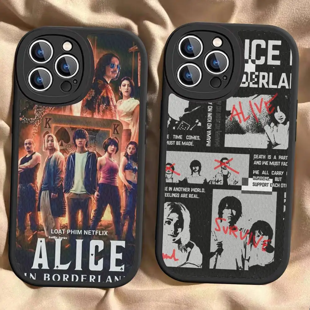 Фото Популярный чехол для телефона A-Alice I-In B-Borderland для iPhone 11, 12, 13, 14, 15, 16 Pro Max Mini Plus, мягкий кожаный чехол №3