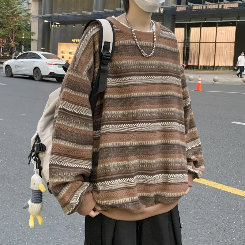 Свитшот мужской Ulzzang с круглым вырезом мешковатая универсальная модная уличная