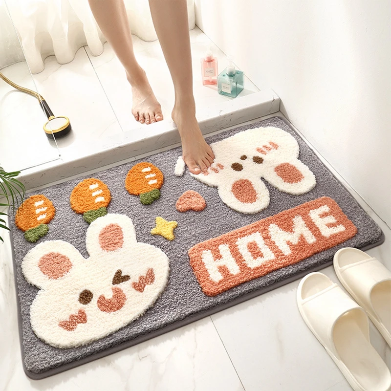 

Bathroom Bath Mat Anti-slip Carpet Cartoon Home Bathroom Entrance Absorbent Floor Mat Anti-slip Foot Mat Toilet Door Mat