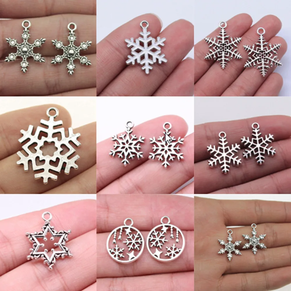 

Фурнитура для ювелирных изделий, подвески в виде снежинок для браслетов, подвеска