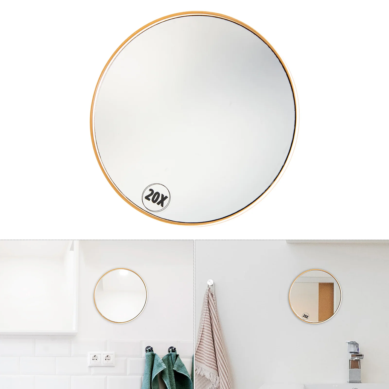 

Увеличительное зеркало на присоске для макияжа и ванной комнаты, чашки 20X, настенные Дорожные Зеркала для туалетного столика, женские кругл...