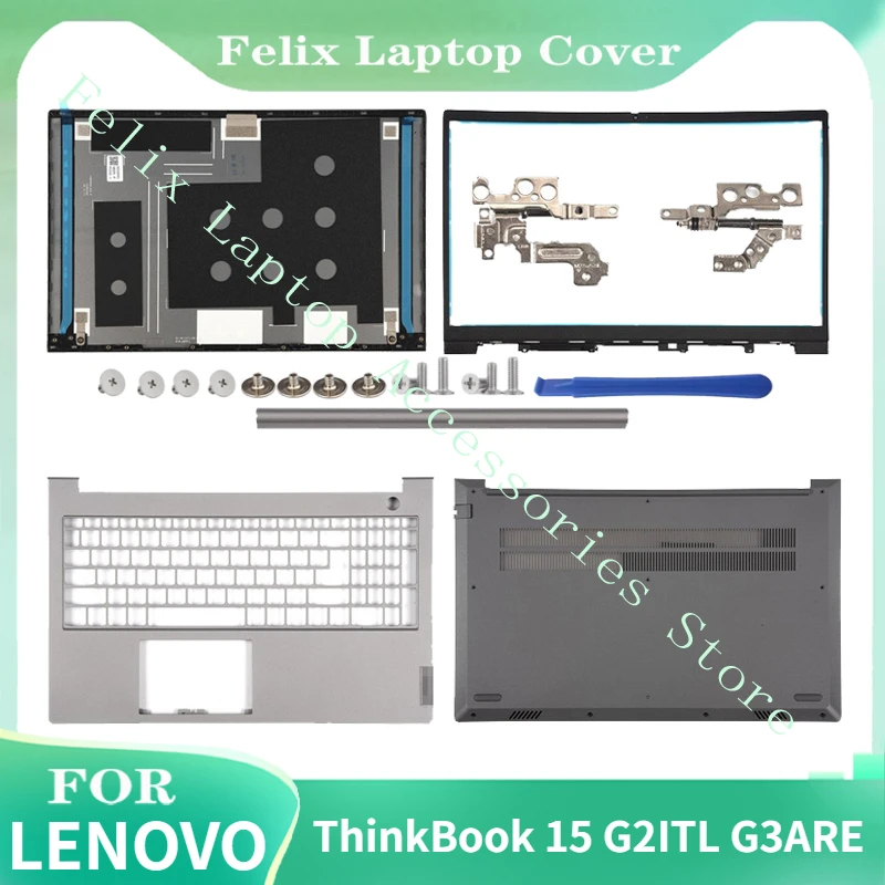 

For The New Lenovo ThinkBook 15 G2ITL G3ARE LCD Back Cover/LCD Front Bezel/Palm Rest/Bottom Cover/Hinge/Axle Cover Silver Grey