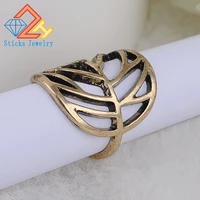 vintage punk leaf shaped rings for women simple statement wide finger ring men party jewelry as gift