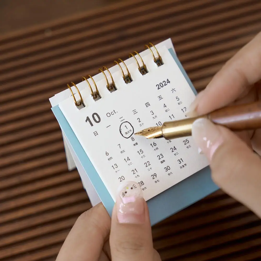 Китайский ретро мини-настольный календарь 2024 2025 Маленький настольный для