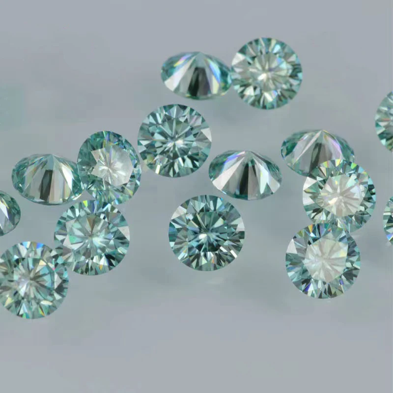 ضوء حقيقي اللون الأزرق VVS1 0.5-1 قيراط الجولة كربيد سيليكون مقطع فضفاض الأحجار الكريمة الماس اختبار تمرير لتقوم بها بنفسك صنع المجوهرات خواتم