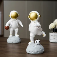 nordic style kawaii accessories creative astronaut playing football ornament bookshelves room decorations figurines boy gift
