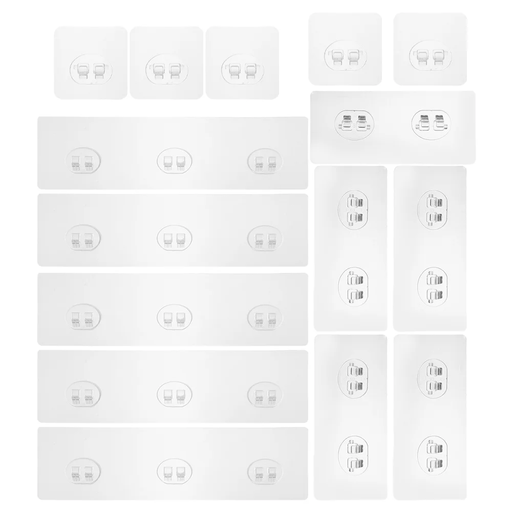 

15 Pcs Wardrobe Shelves Transparent Hook Cabinet Shelf Brackets Self Adhesive Wall Hooks White Holder Hanging Hangers