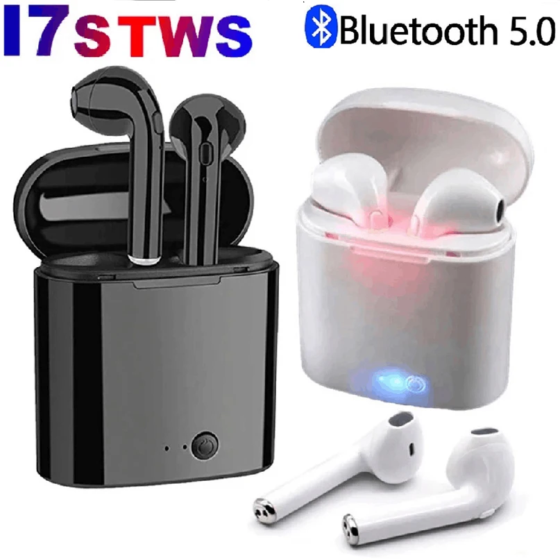 

New i7s TWS Wireless Bluetooth 5.0 Headset Music Stereo Sports earbuds with charging Box for smartphones PK Pro6 Y50 E7S Y30 E6s