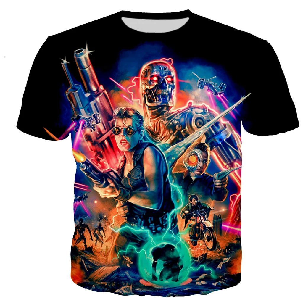 

Summer Terminator T-Shirts Movie 3D Print Streetwear Women Men Casual Fashion Oversized T Shirt Harajuku Kids Tees Tops Clothing