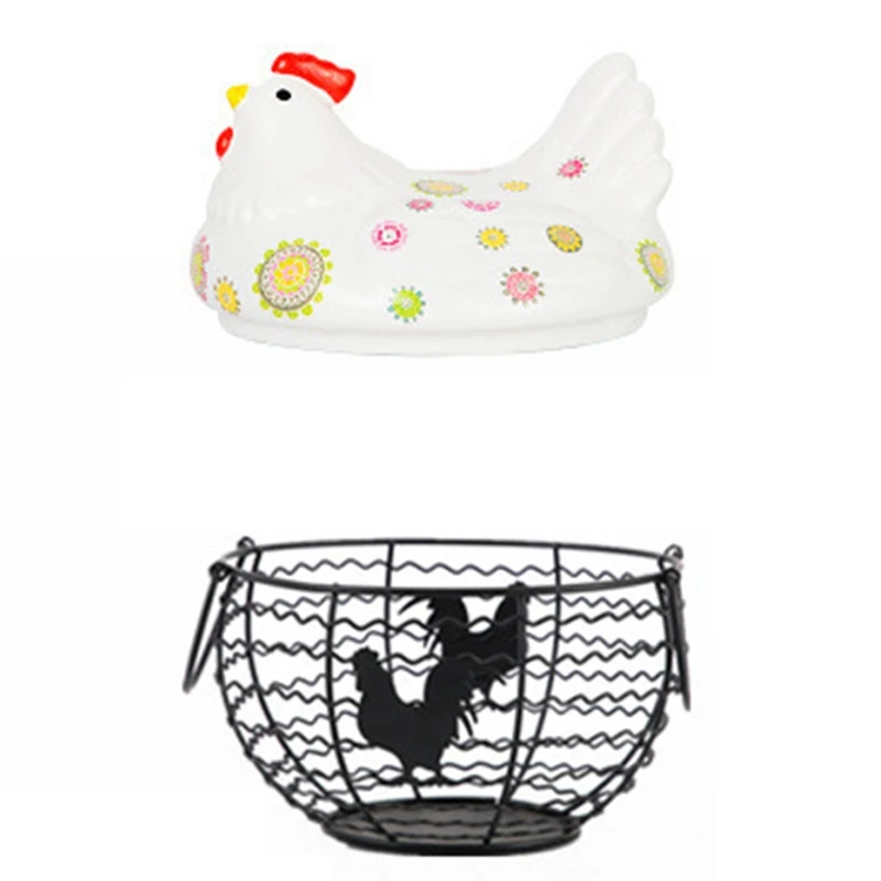 

Ceramic Egg Organizer Storage Basket Egg Basket Fruit Container Box Decorative Kitchen Basket Egg Storage