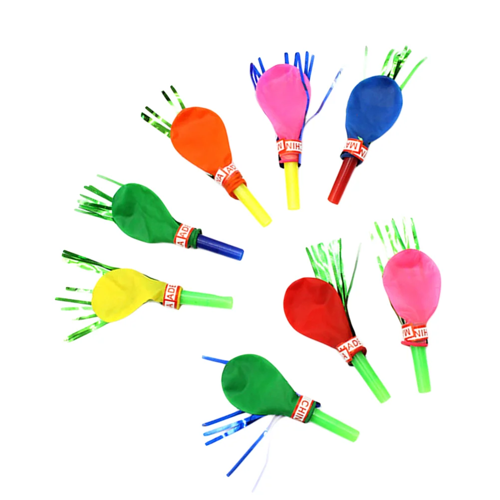 

30 Pcs Blow Outs Balloon Musical Fringed Whistles Blowouts for Christmas Birthday Party