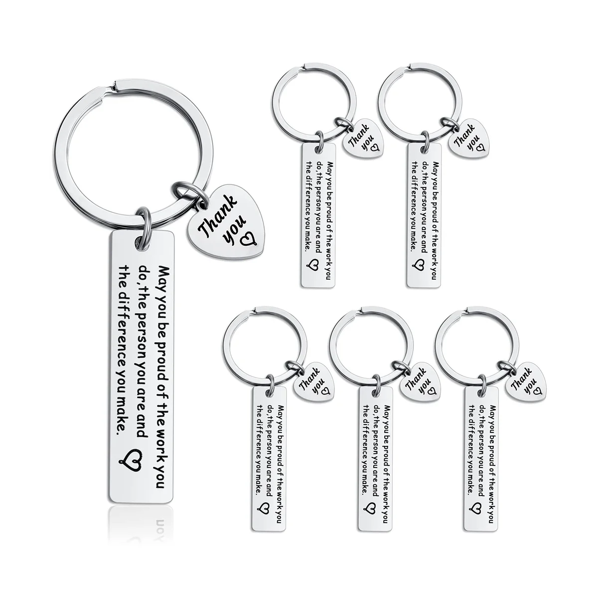 

6 Pcs Gifts Keychain Appreciation Keychain Make a Difference Inspirational Gifts Coworker Leaving Gifts