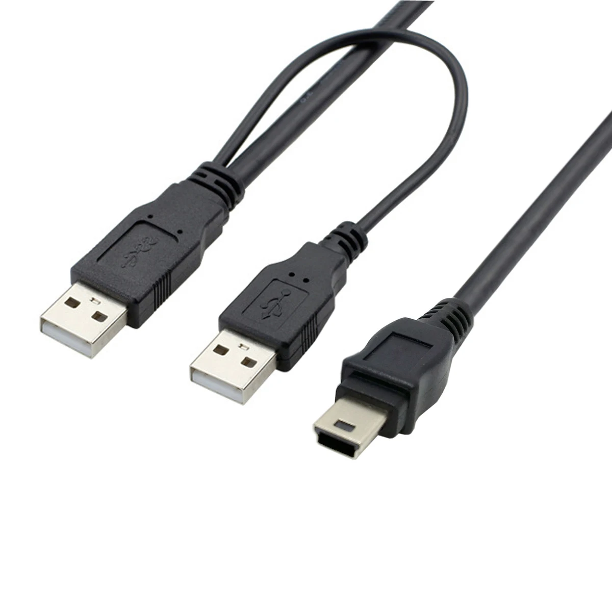 

CY Chenyang USB2.0 2 Male to Mini 5 Pin Y Cable Hard Disk Drive CAS